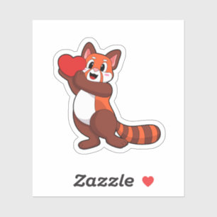 Rode panda bij liefde voor hart.PNG Sticker