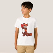 Rode panda bij liefde voor hart.PNG T-shirt (Voorkant volledig)