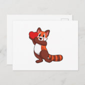 Rode panda bij Love with Heart.PNG Briefkaart (Voorkant / Achterkant)
