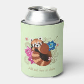 Rode Panda Bloemen Henna Blikjeskoeler (Blikje Voorkant)