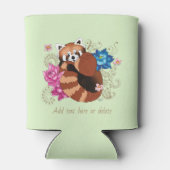 Rode Panda Bloemen Henna Blikjeskoeler (Achterkant)