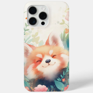 Rode Panda Bloemenspeeltuin iPhone 15 Pro Max Hoesje