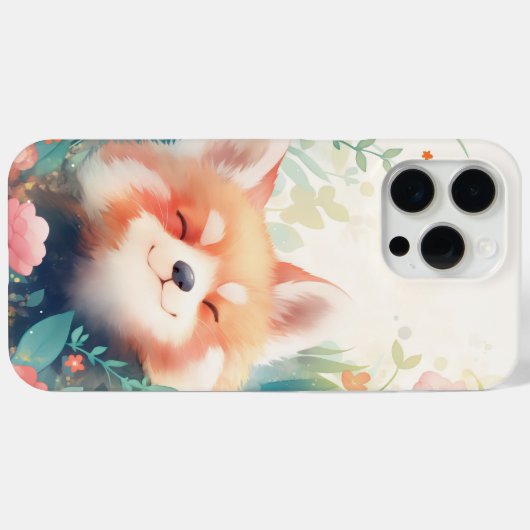 Rode Panda Bloemenspeeltuin Case-Mate iPhone Case (Achterkant (horizontaal))