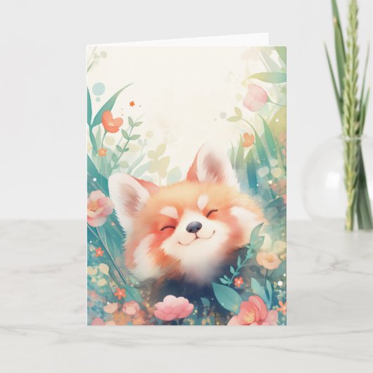 Rode Panda Bloemenspeeltuin Kaart (Voorkant)