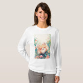 Rode Panda Bloemenspeeltuin T-shirt (Voorkant volledig)