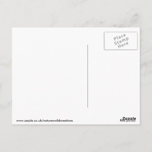 Rode panda briefkaart (Achterkant)