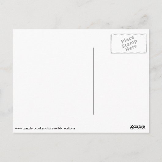 Rode panda briefkaart (Achterkant)