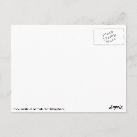 Rode panda briefkaart (Achterkant)