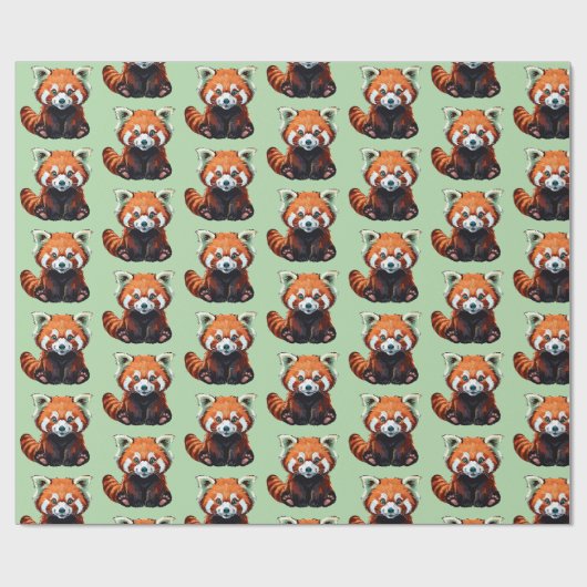 Rode panda cadeaupapier (Vlak)