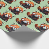 Rode panda cadeaupapier (Hoek)