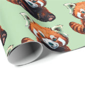Rode panda cadeaupapier (Rol Hoek)