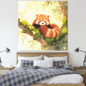 Rode panda canvas afdruk (Insitu (Slaapkamer))