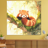 Rode panda canvas afdruk (Insitu (Woonkamer))
