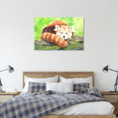 Rode panda canvas afdruk (Insitu (Slaapkamer))