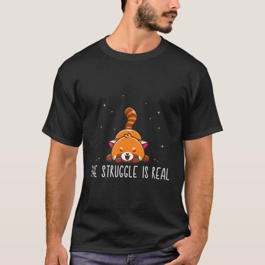 Rode Panda De strijd is echte rode Panda T-shirt (Voorkant)