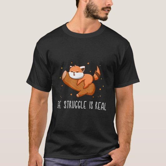 Rode Panda De strijd is echte rode Panda T-shirt (Voorkant)
