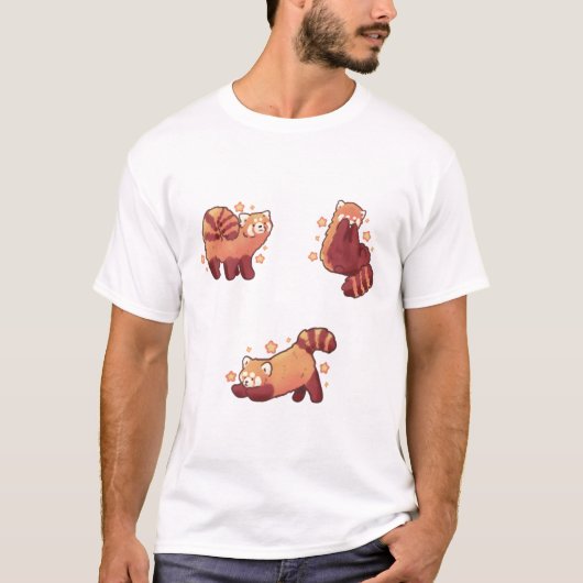 Rode panda Delight � schattige dierenkunst T-shirt (Voorkant)