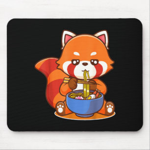 Rode panda die Ramen Japanse soep eet dierentuin d Muismat