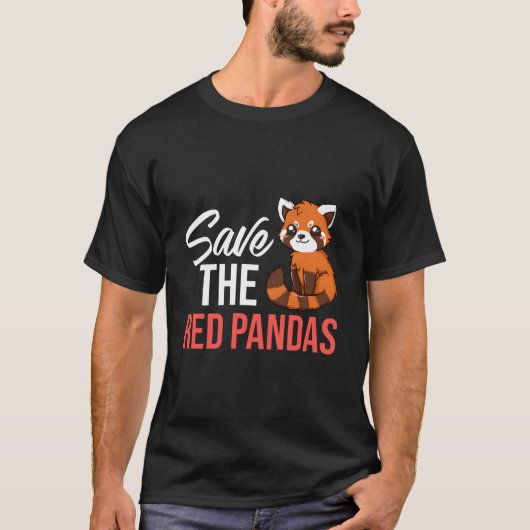 Rode Panda Dier Habitat Staart T-shirt (Voorkant)