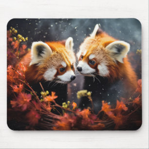 Rode Panda Dier Wildlife Wilderness Kleurrijke Kun Muismat