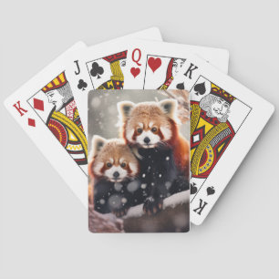 Rode Panda Dier Wildlife Wilderness Kleurrijke Kun Pokerkaarten