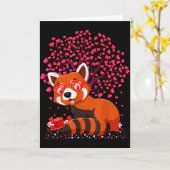 Rode Panda Dierenliefhebber Funny Rode Panda Valen Kaart (Gele Bloem)