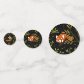 Rode Panda Donkere Bos Dierenfeestje Confetti (Voorkanten)