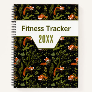 Rode Panda Donkere Jungle Fitness Tracker Notitieboek