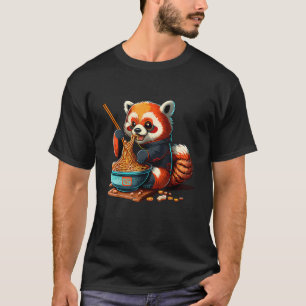 Rode Panda Eet Ra Otaku Japans T-shirt