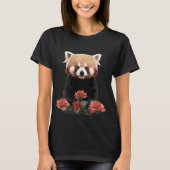 Rode panda en rozen t-shirt (Voorkant)