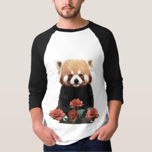 Rode panda en rozen t-shirt