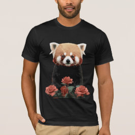 Rode panda en rozen t-shirt