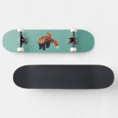 Rode panda en vogelskateboard skateboard (Horizontaal)