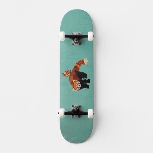 Rode panda en vogelskateboard skateboard (Voorkant)