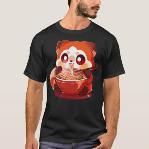 Rode panda eten ramen 1 t-shirt
