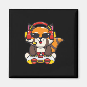 Rode Panda Gamer Grappige Rode Panda's Dierenliefh Magneet