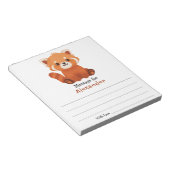 Rode panda - Geboorte tijd capsule bericht Notitieblok (Schuin)