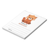 Rode panda - Geboorte tijd capsule bericht Notitieblok (Linkerzijde)