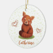 Rode Panda Gepersonaliseerde Naam Keramische Versi Keramisch Ornament (Links)
