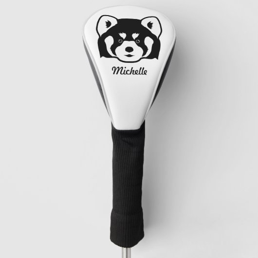 Rode panda gezicht golfheadcover (Voorkant)