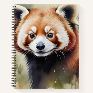 Rode Panda gezicht in een delicate Waterverf Notitieboek