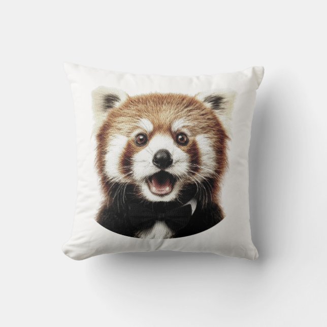 Rode panda gezicht kussen (Voorkant)