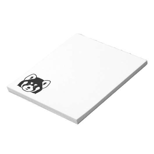 Rode panda gezicht notitieblok (Linkerzijde)