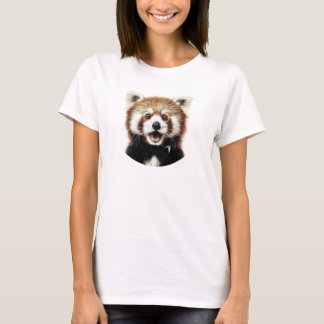 Rode panda gezicht t-shirt