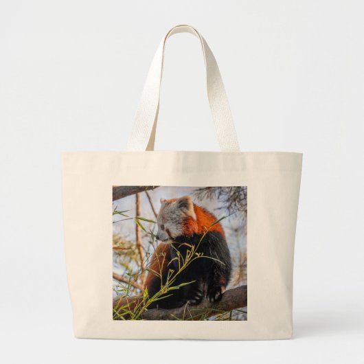 Rode panda grote tote bag (Voorkant)