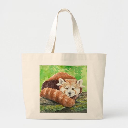 Rode panda grote tote bag (Voorkant)