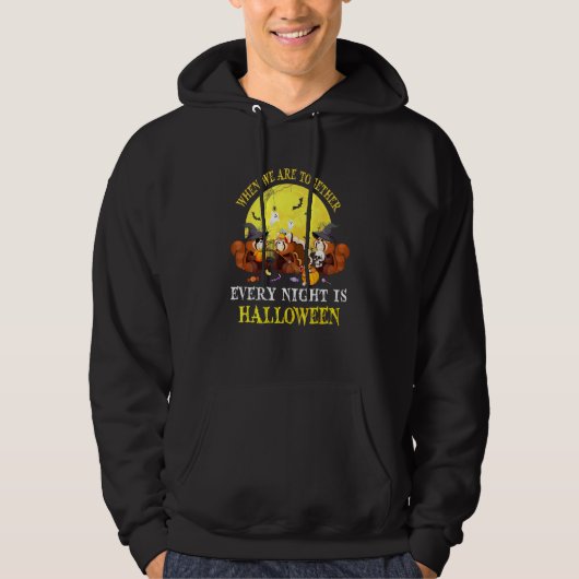 Rode Panda Halloween Maan Licht Hoodie (Voorkant)