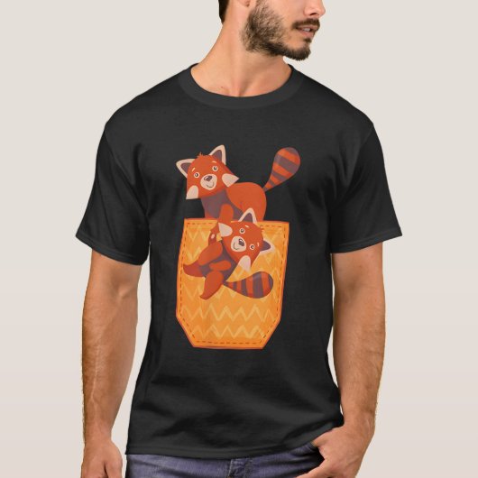 Rode Panda Hangende Rode Panda Dier T-shirt (Voorkant)