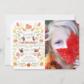 Rode Panda Herfst Foliage Foto Verjaardag Kaart (Voorkant)