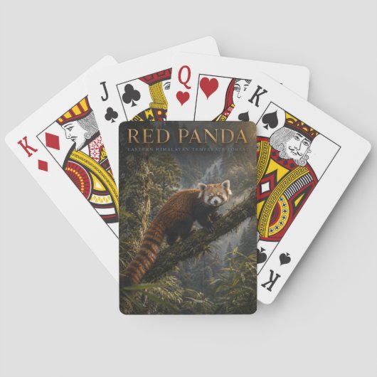 Rode Panda Himalaya Bos DIEREN Pokerkaarten (Achterkant)